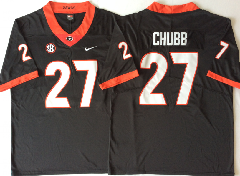 NCAA Men Georgia Bulldogs Black #27 CHUBB->ncaa teams->NCAA Jersey